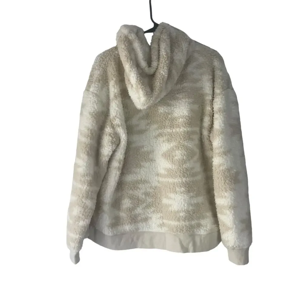 Sonoma Women's Size Large Sherpa Tan Cream‎ Sherpa Hooded Sweater